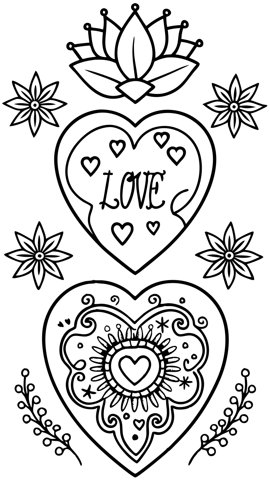 heart love coloring pages